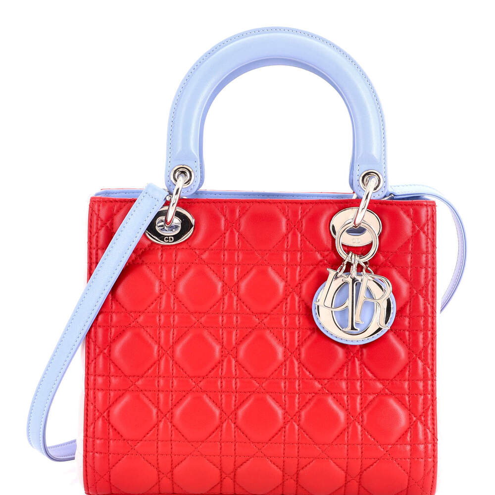 Christian Dior Medium Tricolor Lady Dior Bag